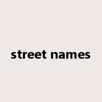 street names是什么意思