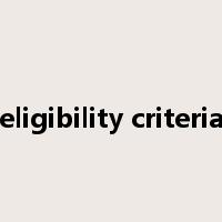 eligibility criteria是什么意思