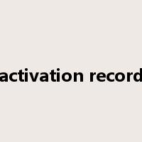activation record是什么意思