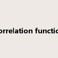 Correlation function是什么意思