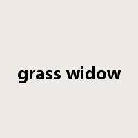 grass widow是什么意思