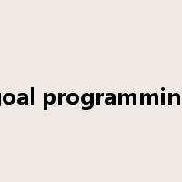 goal programming是什么意思