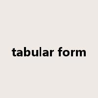 tabular form是什么意思
