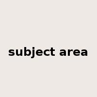 subject area是什么意思