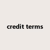 credit terms是什么意思