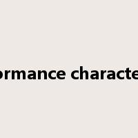 performance characteristic是什么意思
