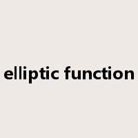 elliptic function是什么意思