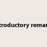introductory remarks是什么意思