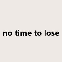 no time to lose是什么意思