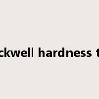 Rockwell hardness test是什么意思