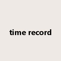 time record是什么意思