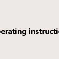 operating instruction是什么意思