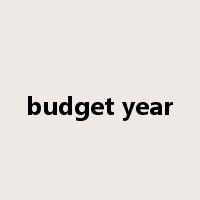 budget year是什么意思