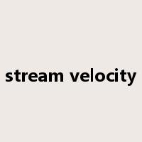 stream velocity是什么意思