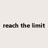reach the limit是什么意思