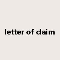 letter of claim是什么意思