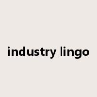 industry lingo是什么意思