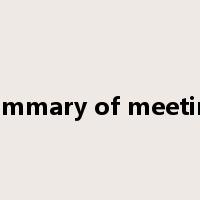 summary of meeting是什么意思