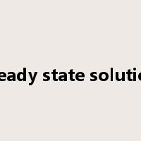 steady state solution是什么意思