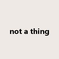 not a thing是什么意思