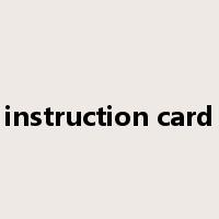 instruction card是什么意思