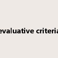evaluative criteria是什么意思