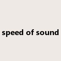 speed of sound是什么意思