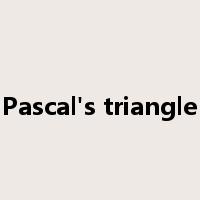 Pascal's triangle是什么意思