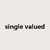 single valued是什么意思