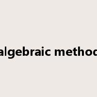 algebraic method是什么意思