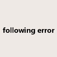 following error是什么意思