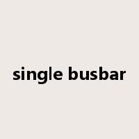 single busbar是什么意思
