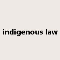 indigenous law是什么意思