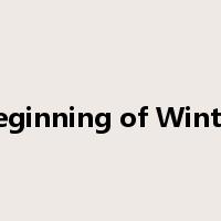 Beginning of Winter是什么意思
