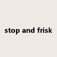 stop and frisk是什么意思