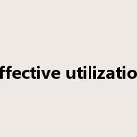 effective utilization是什么意思