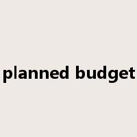 planned budget是什么意思