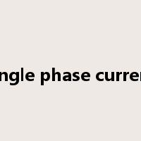 single phase current是什么意思