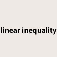 linear inequality是什么意思