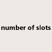 number of slots是什么意思