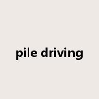 pile driving是什么意思