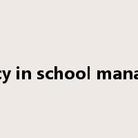 efficiency in school management是什么意思