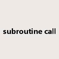 subroutine call是什么意思