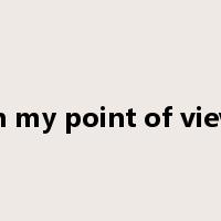 In my point of view是什么意思