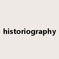historiography是什么意思