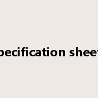 specification sheets是什么意思