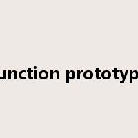 function prototype是什么意思