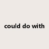 could do with是什么意思