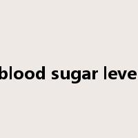 blood sugar level是什么意思