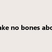 make no bones about是什么意思